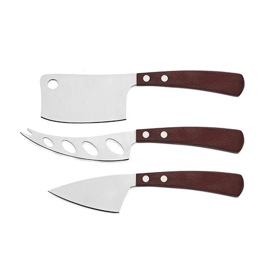 Legnoart Latte Vivo Cheese Knives (Set of 3): Dark Handle