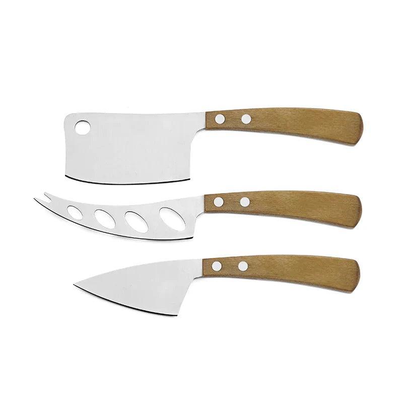 Legnoart Latte Vivo Cheese Knives (Set of 3): Light Handle