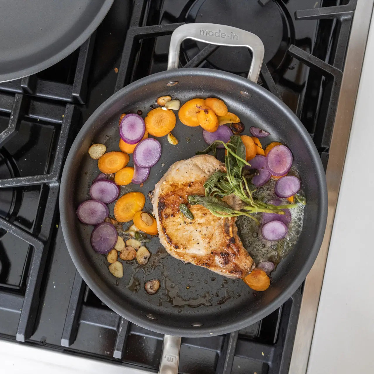 MADE IN® ProCoat Non-stick Saute Pan with Lid: 3.5 QT