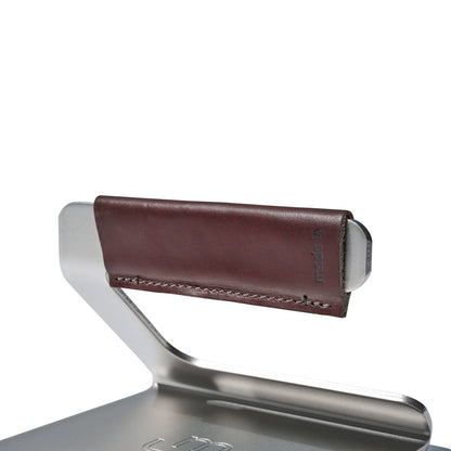 MADE IN® Grill Press with Leather Handle Cover