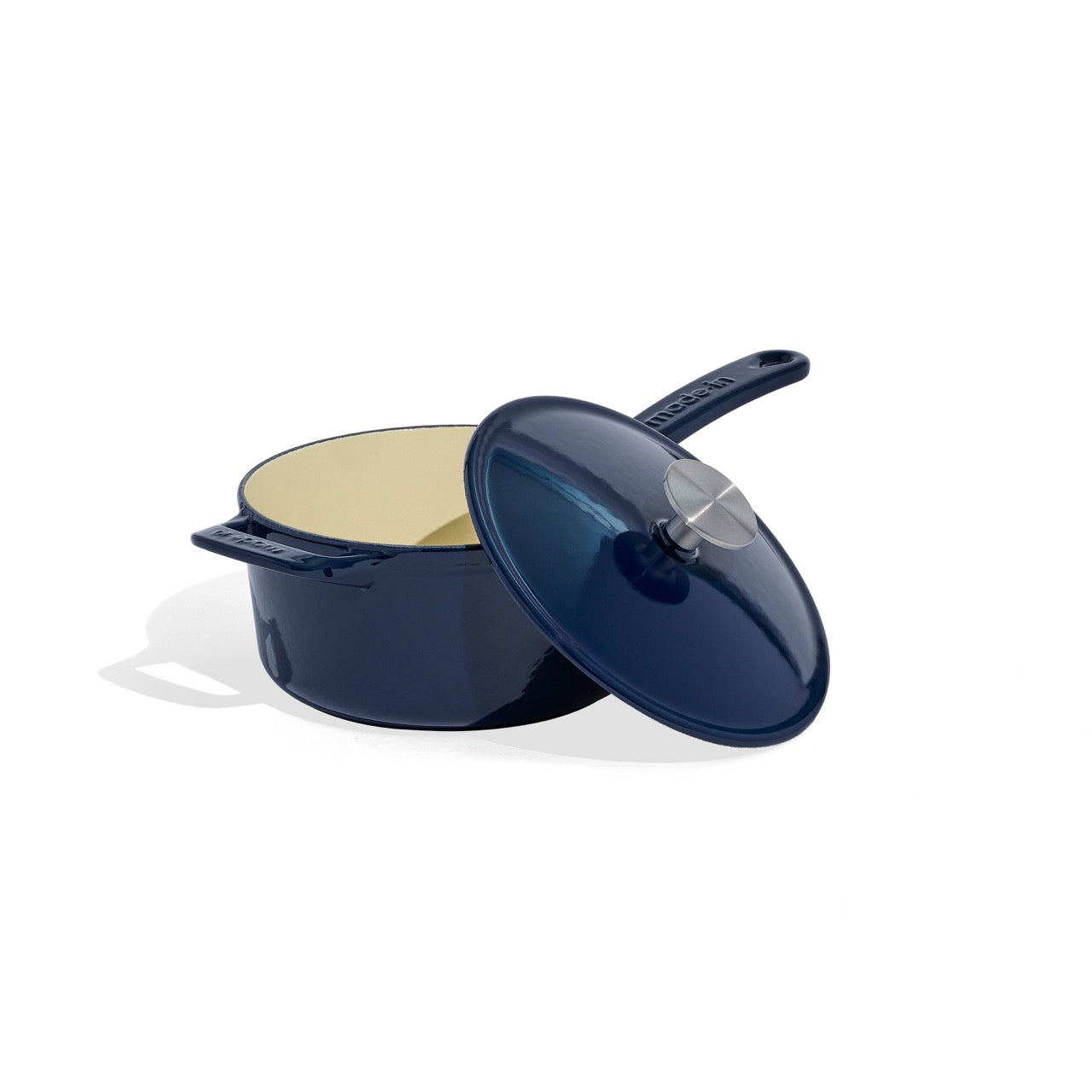 MADE IN® Enameled Cast Iron Saucepan: 2 QT, Harbour Blue