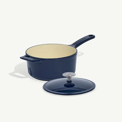 MADE IN® Enameled Cast Iron Saucepan: 2 QT, Harbour Blue