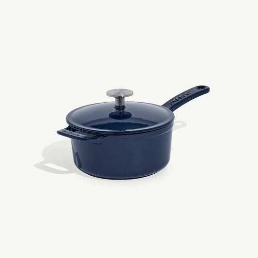 MADE IN® Enameled Cast Iron Saucepan: 2 QT, Harbour Blue