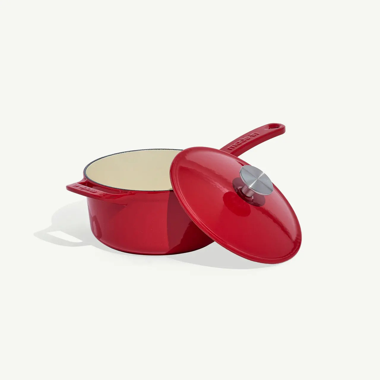 MADE IN® Enameled Cast Iron Saucepan: 2 QT, MADE IN® Red