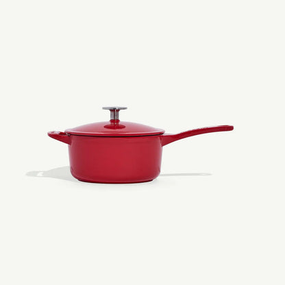 MADE IN® Enameled Cast Iron Saucepan: 2 QT, MADE IN® Red