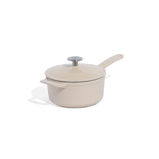 MADE IN® Enameled Cast Iron Saucepan: 2 QT, Antique White