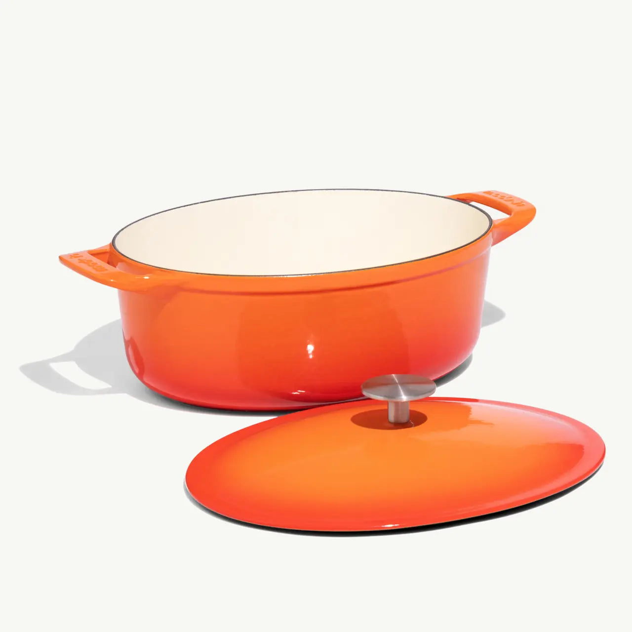 Made In Enameled Cast Iron Oval Dutch Oven: 7.5 QT, Blood Orange