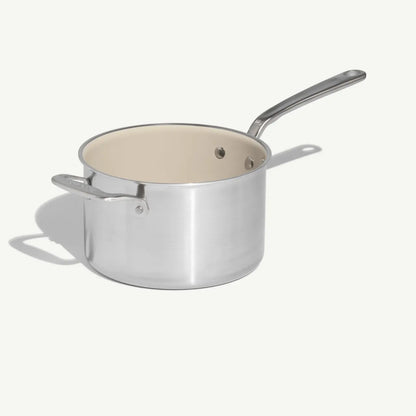 MADE IN® CeramiClad™ Non-stick Saucepan with Lid: 4 QT