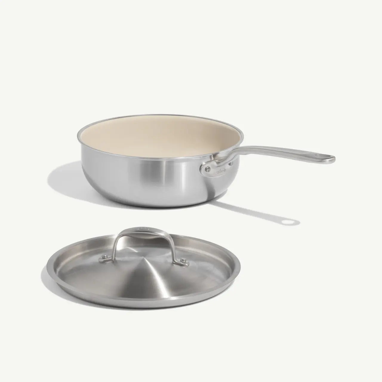 MADE IN® CeramiClad™ Non-stick Saucier with Lid: 3 QT