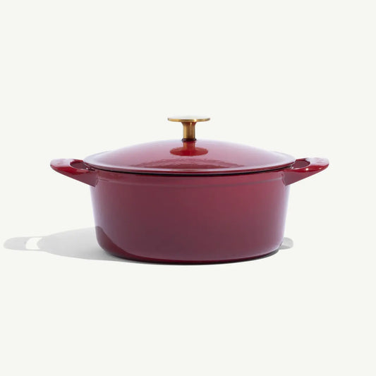 MADE IN® Enameled Cast Iron Round Dutch Oven: 5.5 QT, Ruby Red