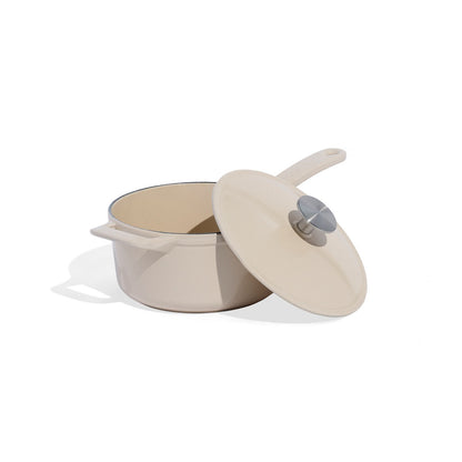 MADE IN® Enameled Cast Iron Saucepan: 2 QT, Antique White