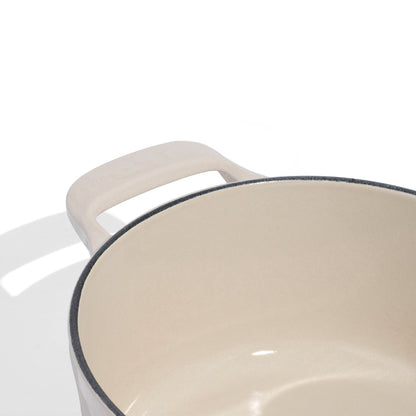 MADE IN® Enameled Cast Iron Saucepan: 2 QT, Antique White