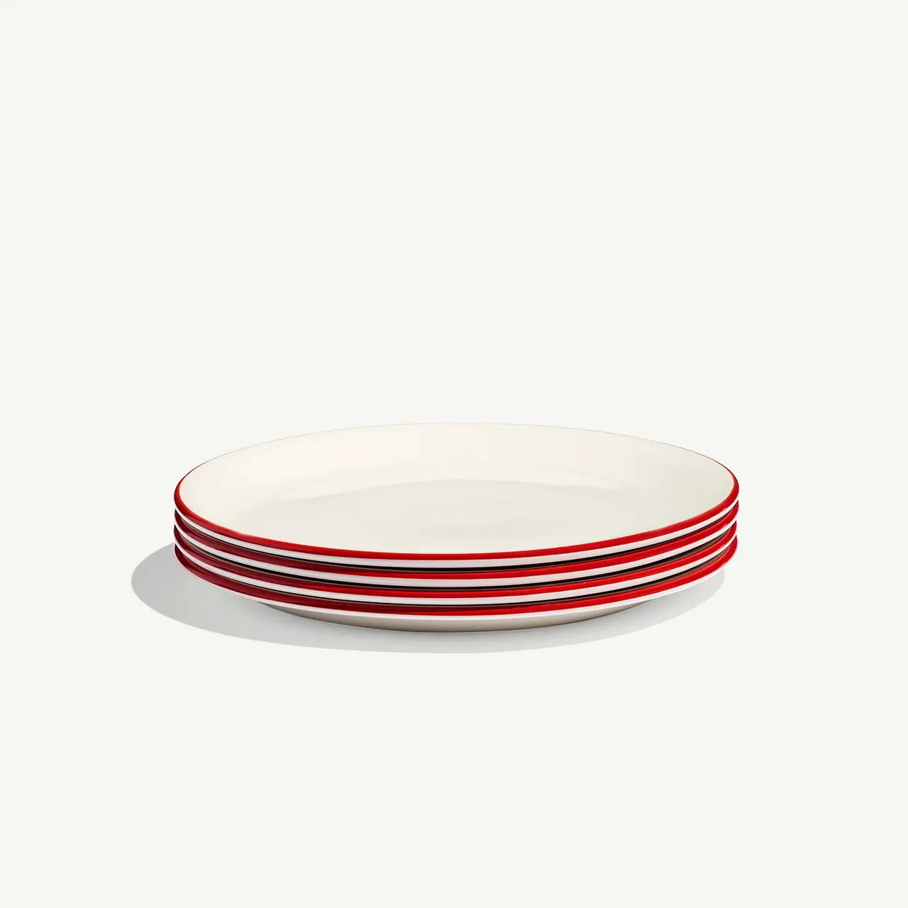 MADE IN® Tabletop Appetizer Plates (Set of 4): Red Rim
