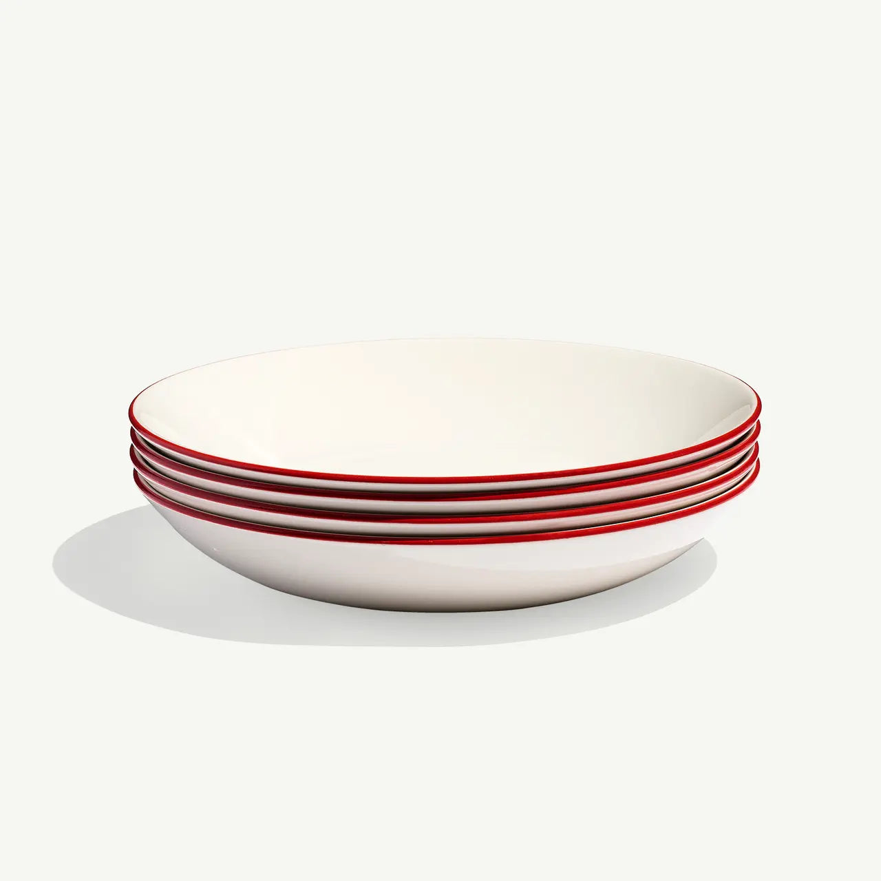 MADE IN® Tabletop Entree Bowls (Set of 4): Red Rim
