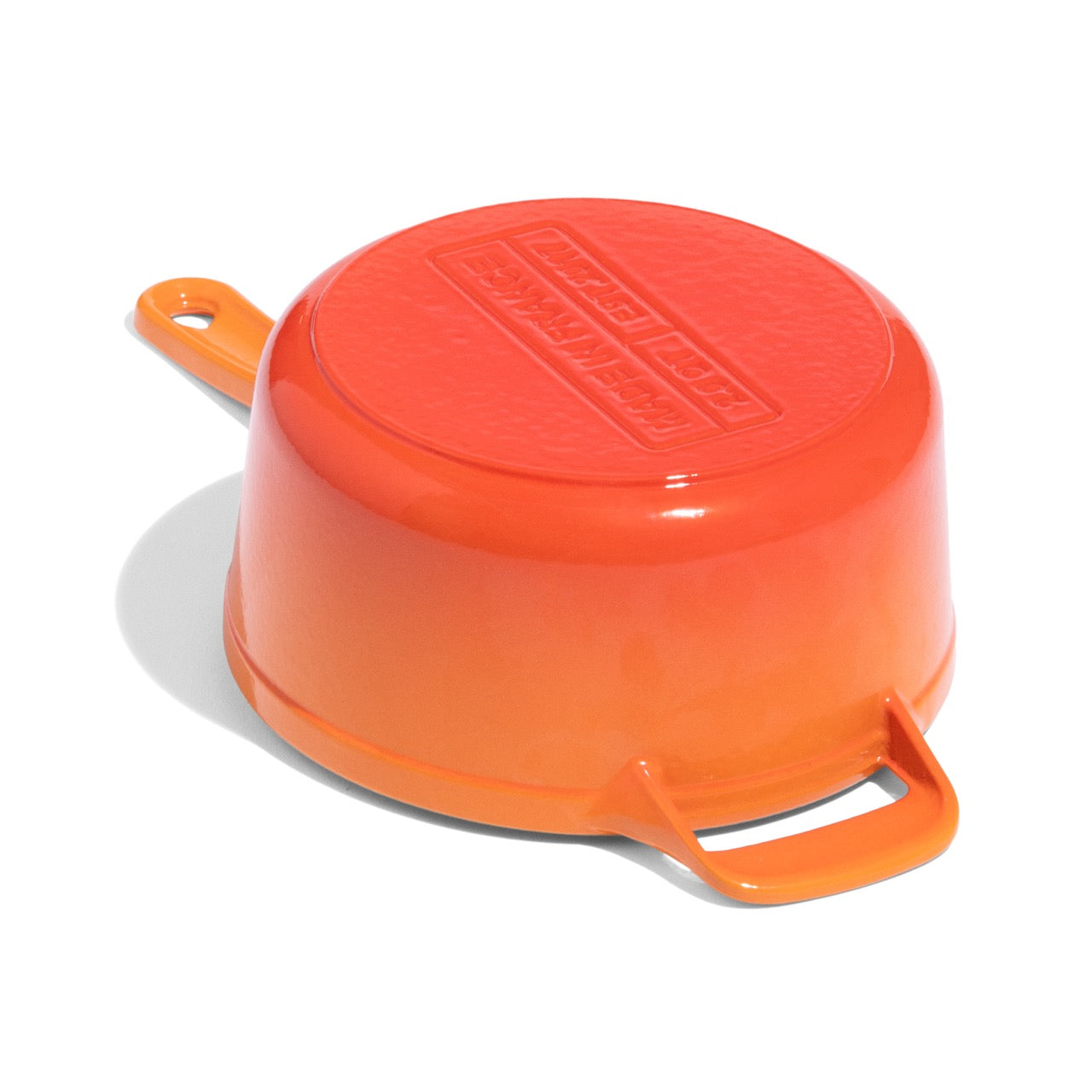 MADE IN® Enameled Cast Iron Saucepan: 2 QT, Blood Orange