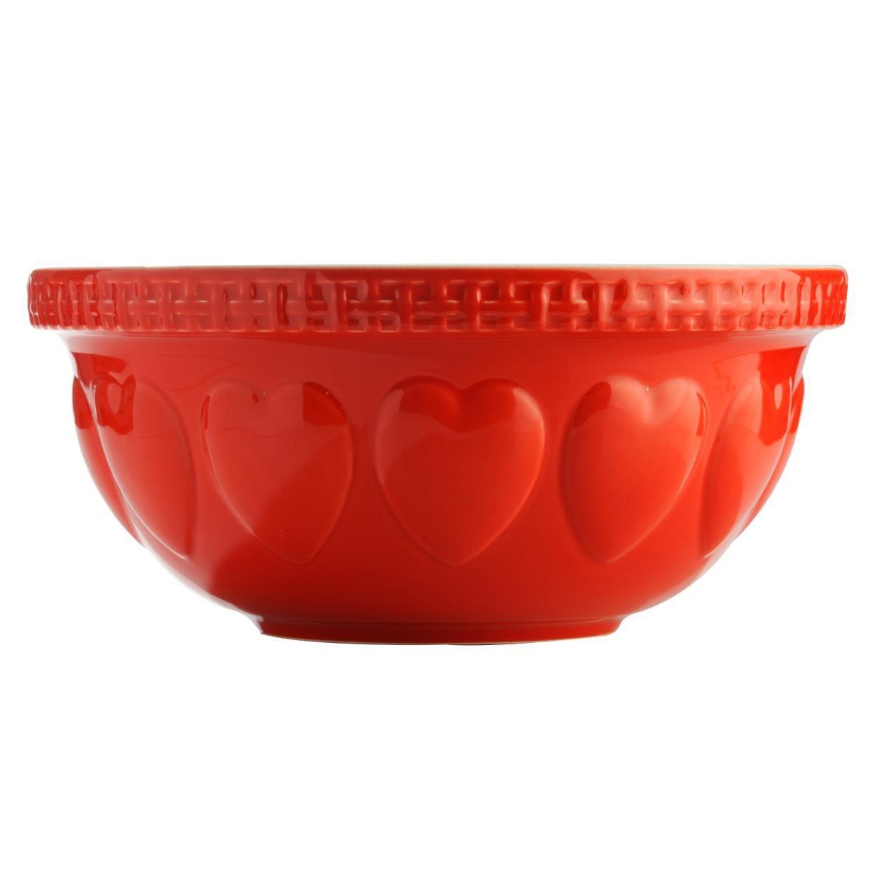 Mason Cash Size 12 Mixing Bowl: Red, Hearts