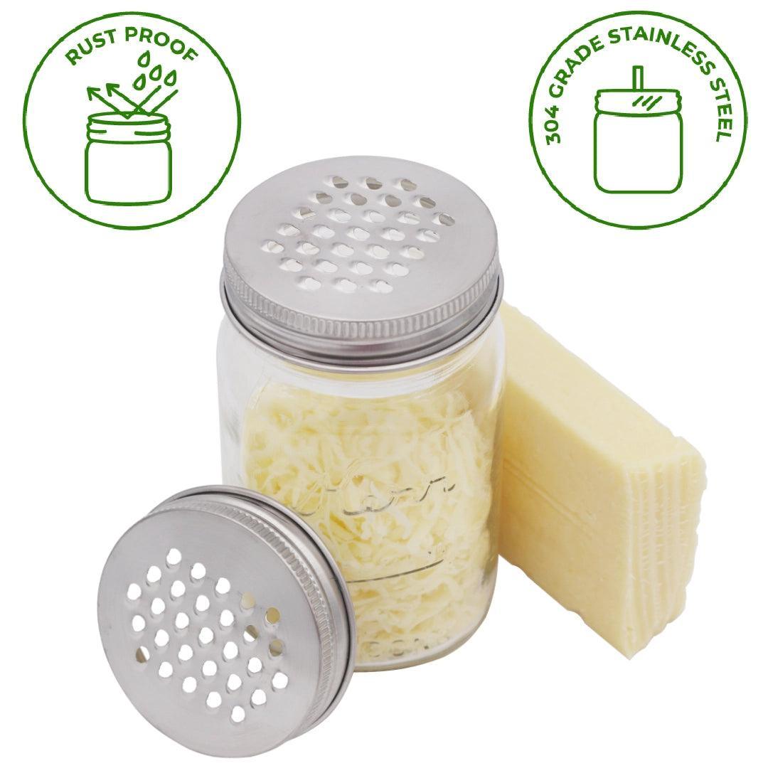 Mason Jar Lifestyle Grater / Shredder Lid: Wide Mouth