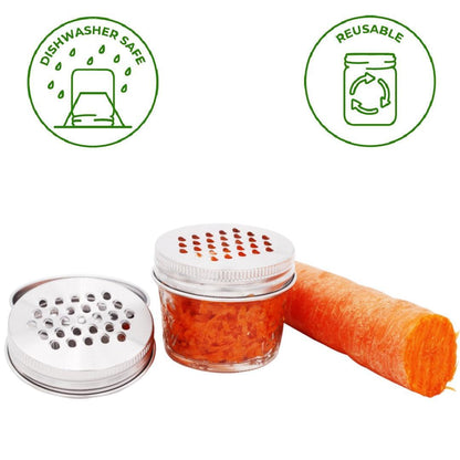 Mason Jar Lifestyle Grater / Shredder Lid: Wide Mouth