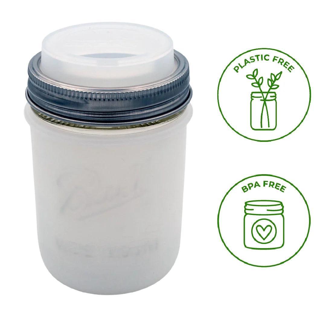 Mason Jar Lifestyle Silicone Sleeve Lids: Wide Mouth Pint, Charcoal