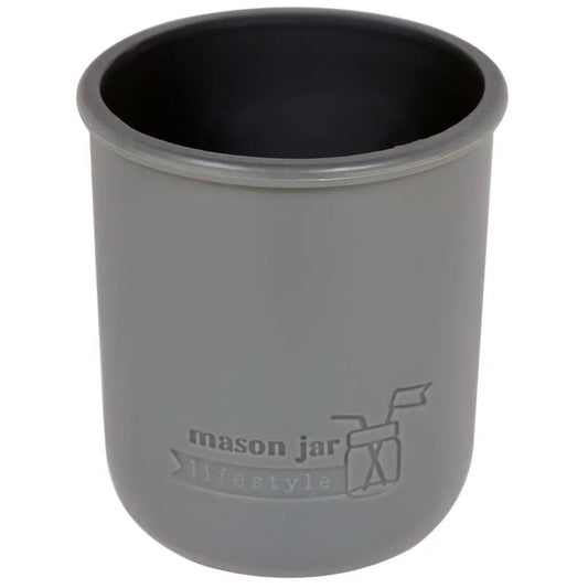 Mason Jar Lifestyle Silicone Sleeve Lids: Wide Mouth Pint, Charcoal