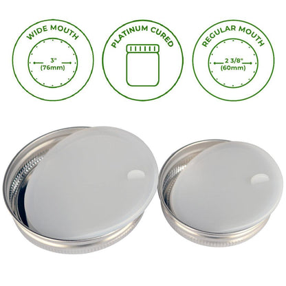 Mason Jar Lifestyle Silicone Sealing Lid Liners: Wide Mouth