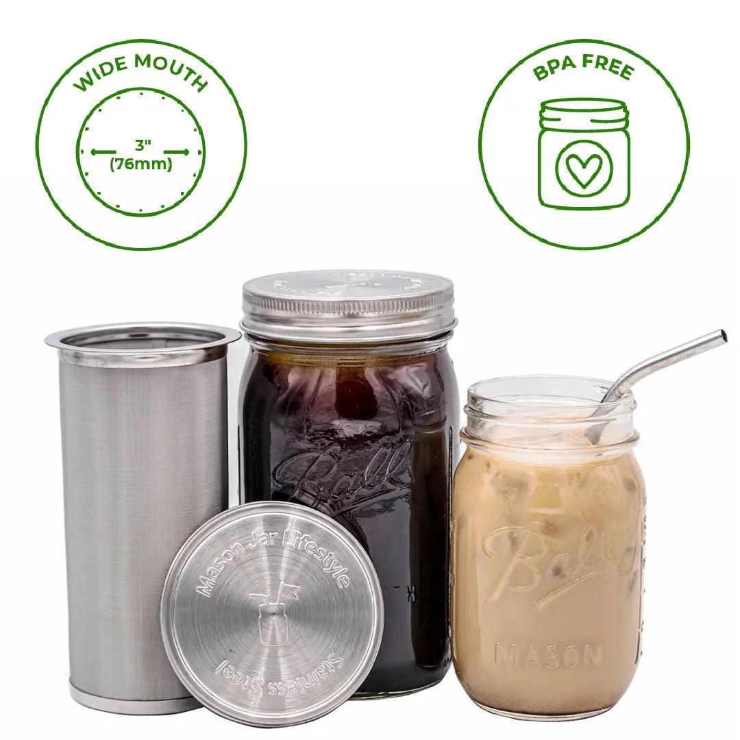 Mason Jar Lifestyle Cold Brew Coffee & Tea Maker: Quart