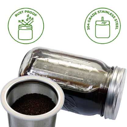 Mason Jar Lifestyle Cold Brew Coffee & Tea Maker: Pint