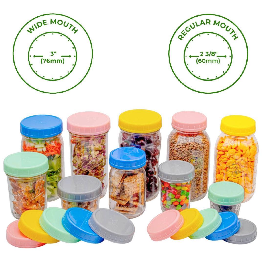 Mason Jar Lifestyle Plastic Storage Lids: Wide Mouth