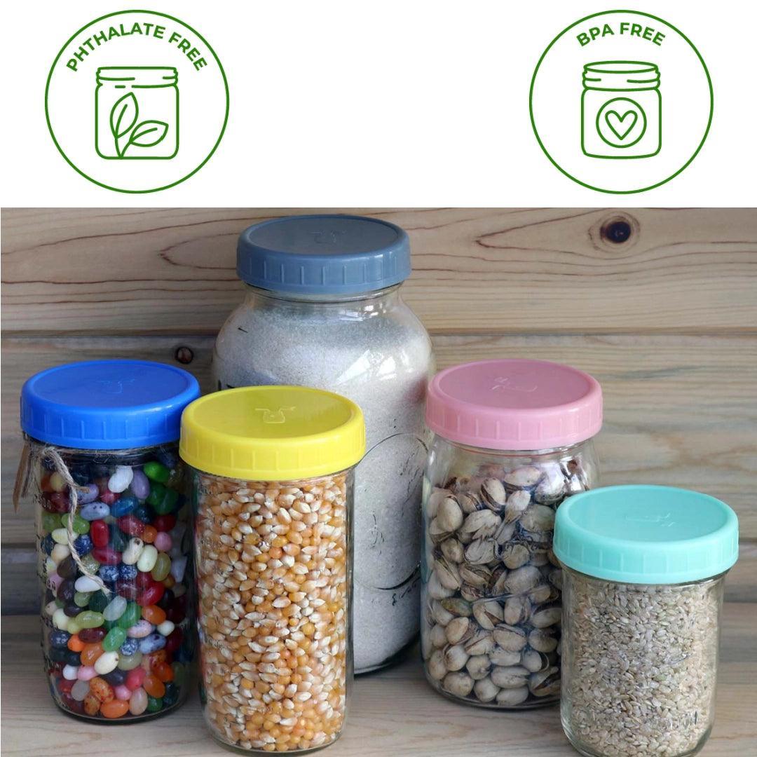 Mason Jar Lifestyle Plastic Storage Lids: Wide Mouth