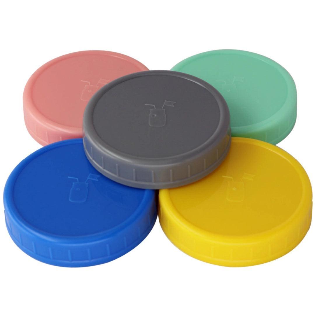 Mason Jar Lifestyle Plastic Storage Lids: Wide Mouth