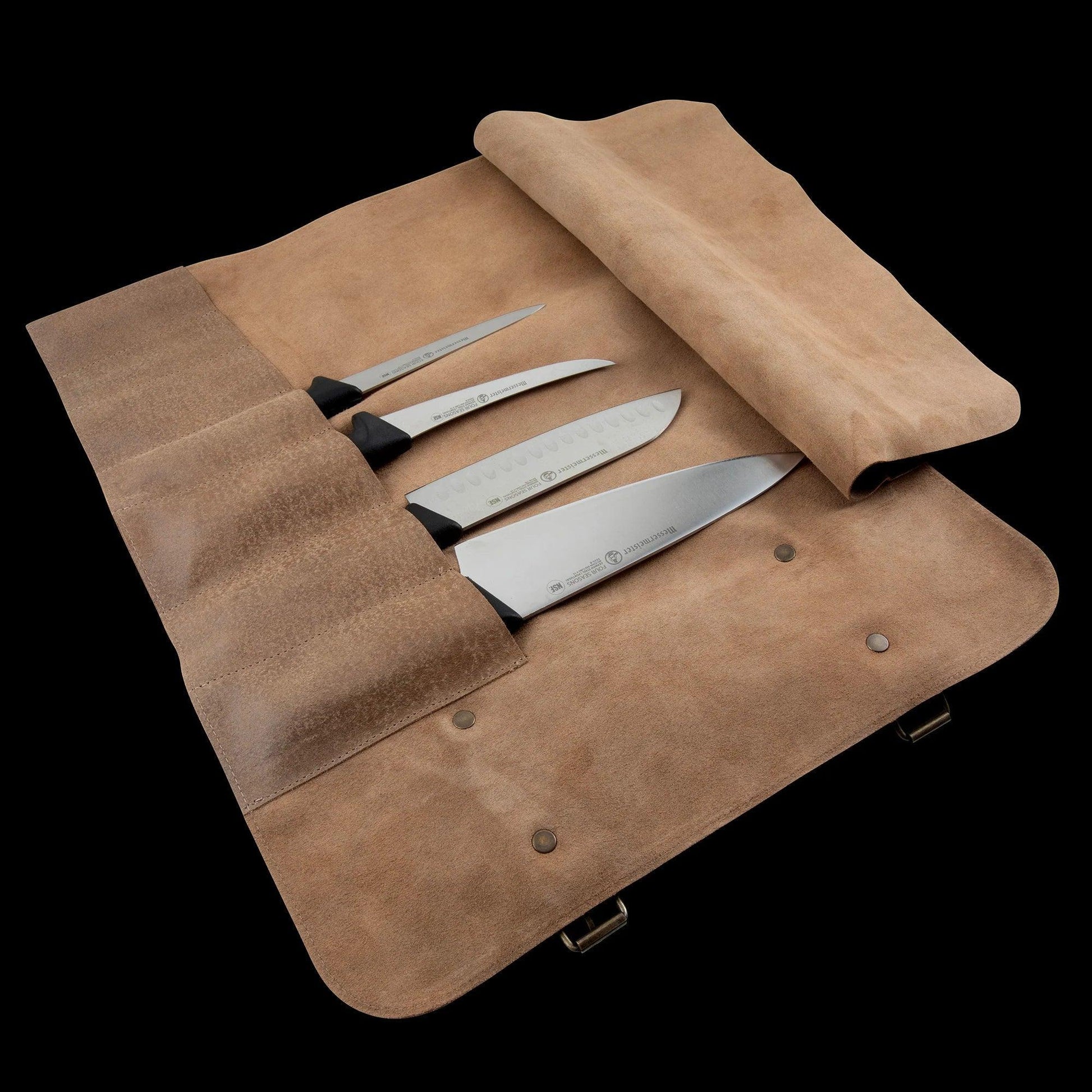 Messermeister Leather Knife Roll: 7 Pocket, Sand