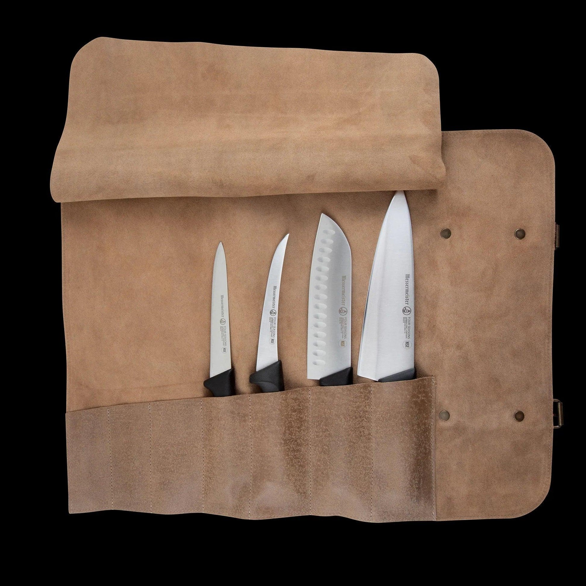 Messermeister Leather Knife Roll: 7 Pocket, Sand