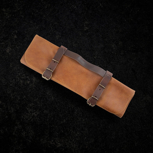 Messermeister Leather Knife Roll: 7 Pocket, Amber