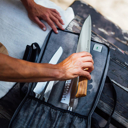 Messermeister Knife Roll: 5 Pocket, Heather Gray