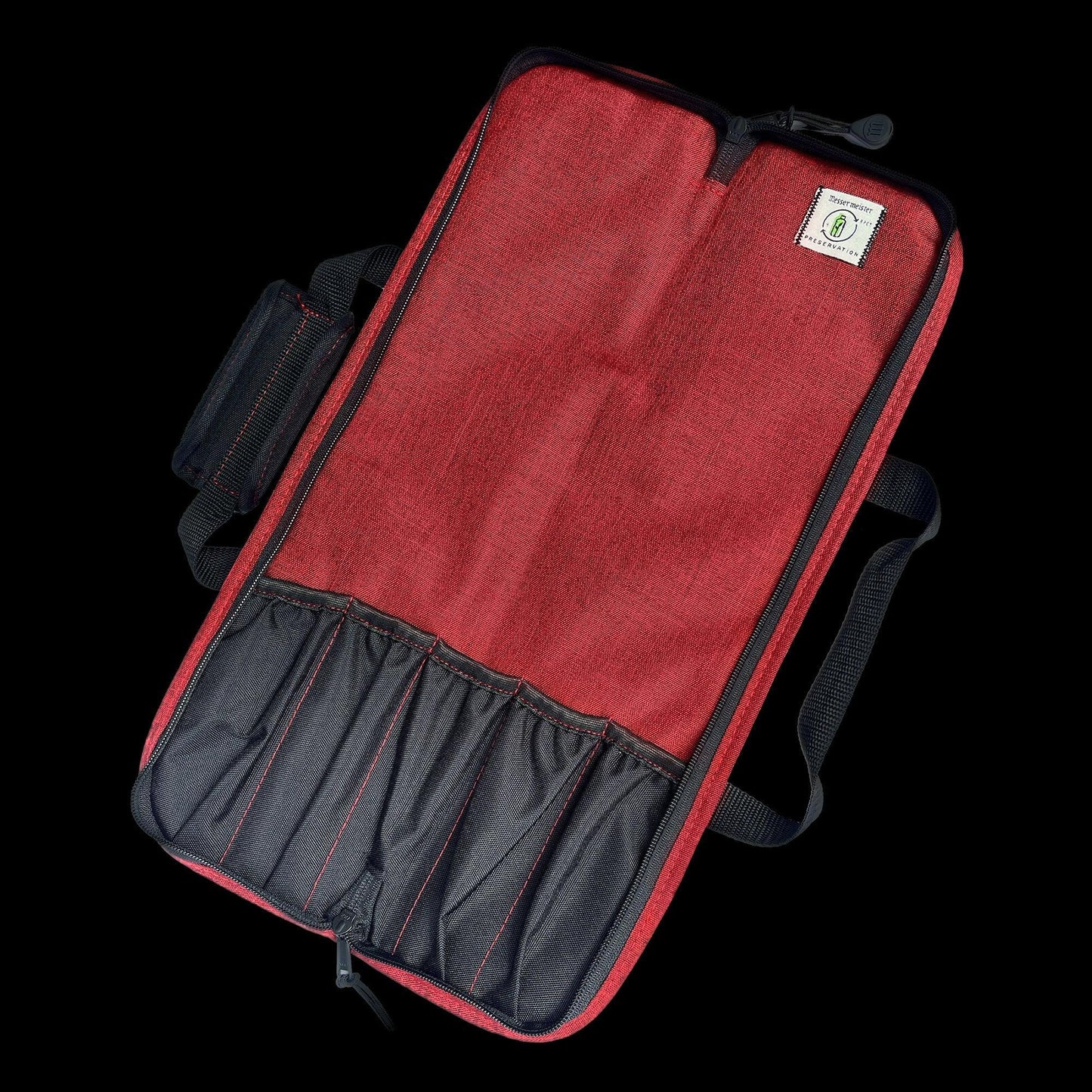 Messermeister Knife Roll: 5 Pocket, Heather Red