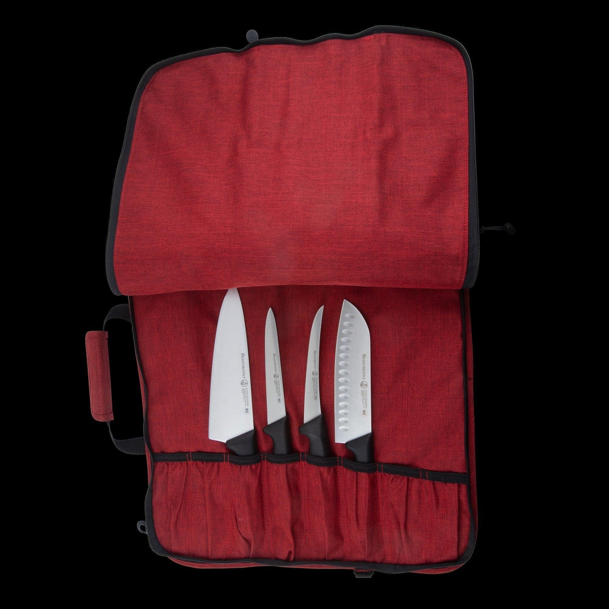 Messermeister Knife Roll: 8 Pocket, Heather Red