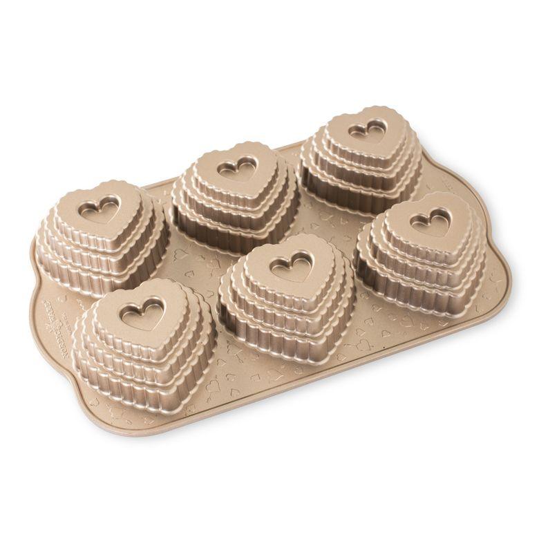 NordicWare Cakelet Pan: Tiered Hearts