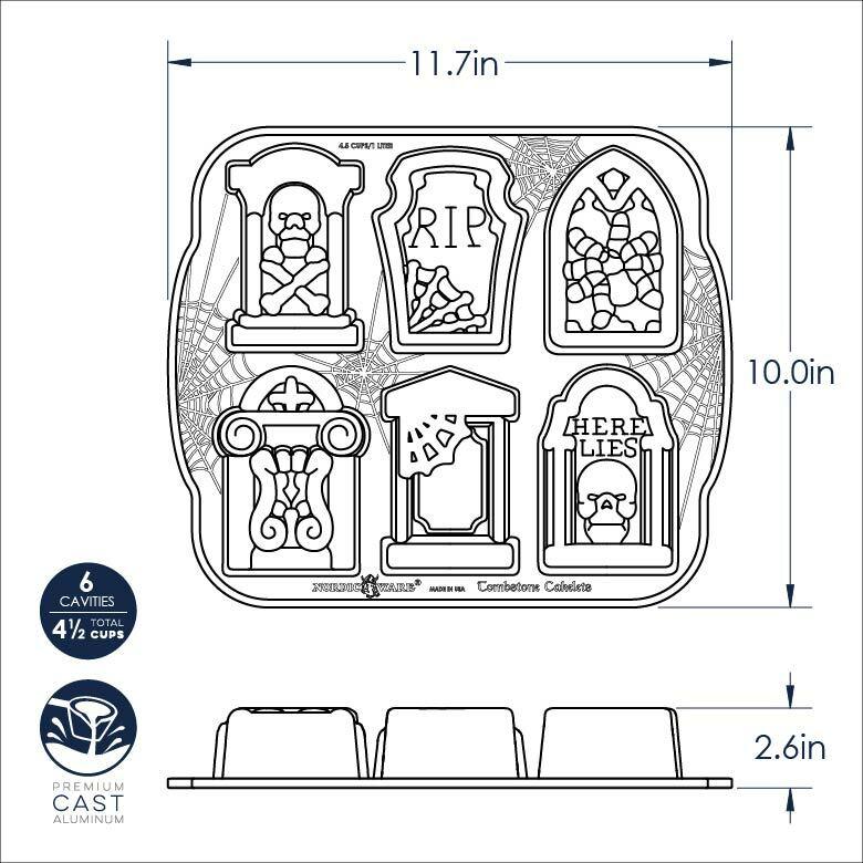 NordicWare Cakelet Pan: Tombstone