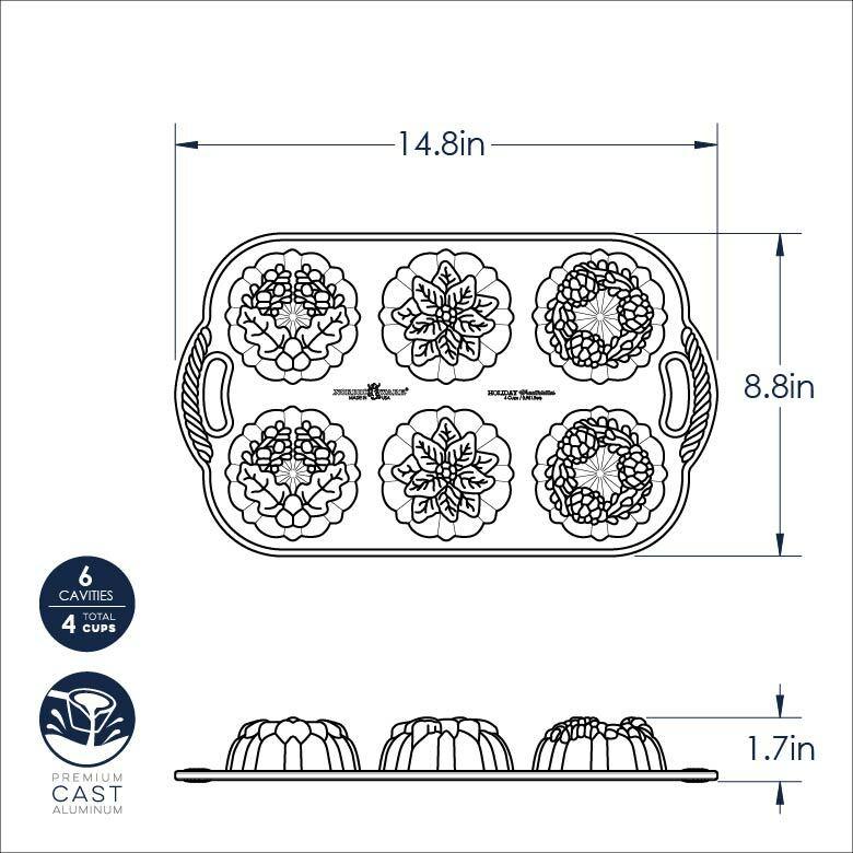 NordicWare Bundtlette: 4 Cup, Wreathlettes