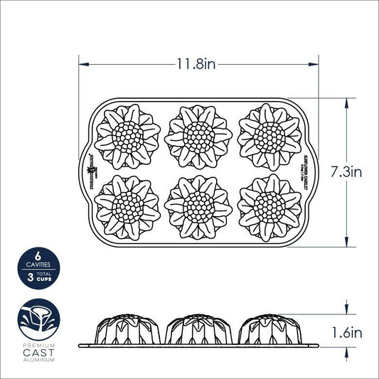 NordicWare Cakelet Pan: Sunflower