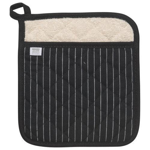 NOW Designs Pot Holder: Superior, Black Pinstripe