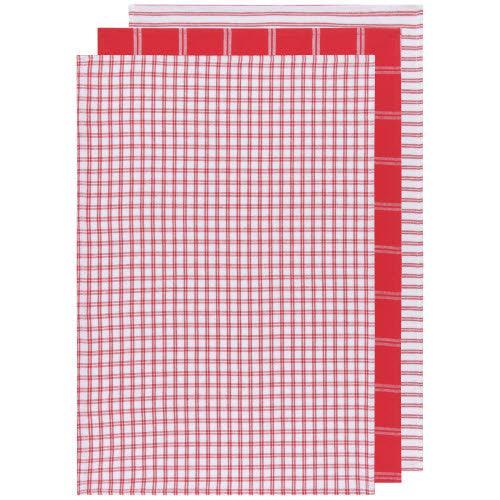 NOW Designs Dishtowels (Set of 3): Tic Tac Toe, Red