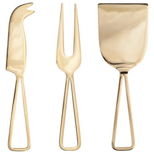 NOW Designs Gold Cheese Knives (Set of 3)