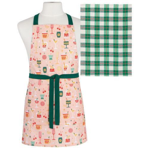 NOW Designs Apron & Dishtowel Set: Holiday Spirits