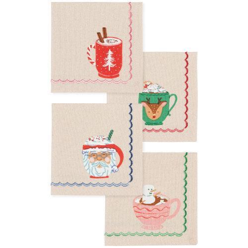 Now Designs Cocktail Napkins (Set of 4): Cozy Cups