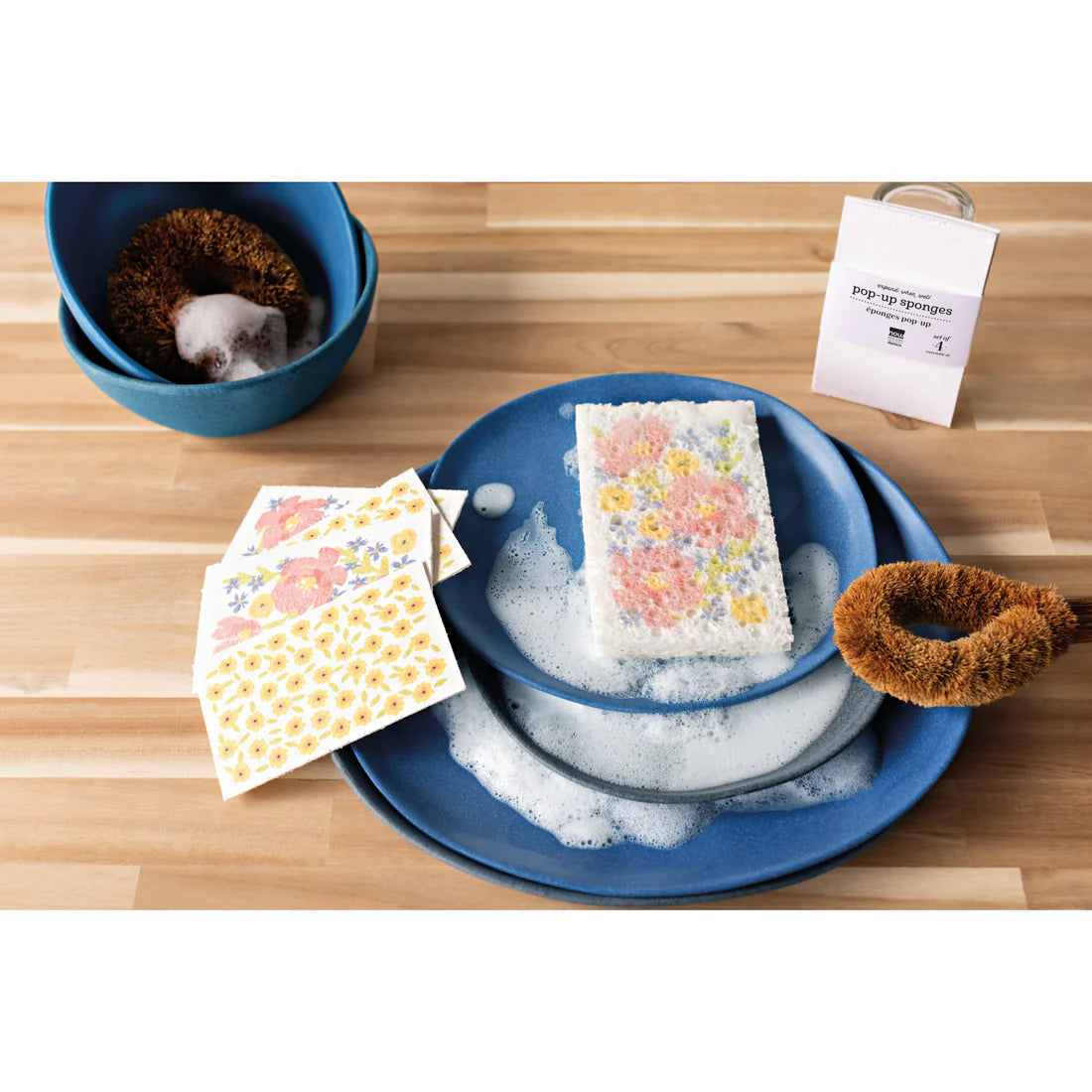 NOW Designs Pop Up Sponges (Set of 4): Full Bloom