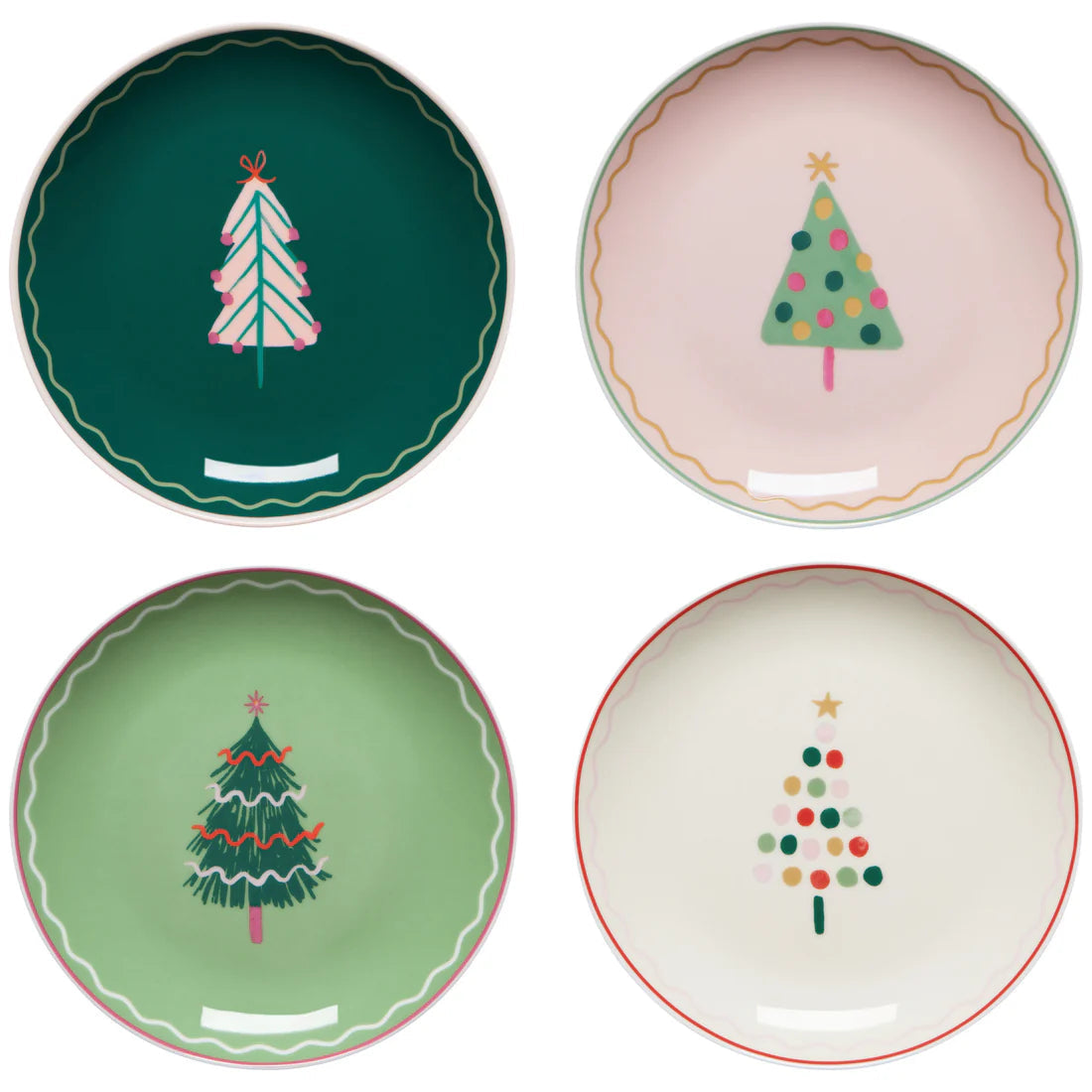 NOW Designs Appetizer Plates (Set of 4): Glitzmas