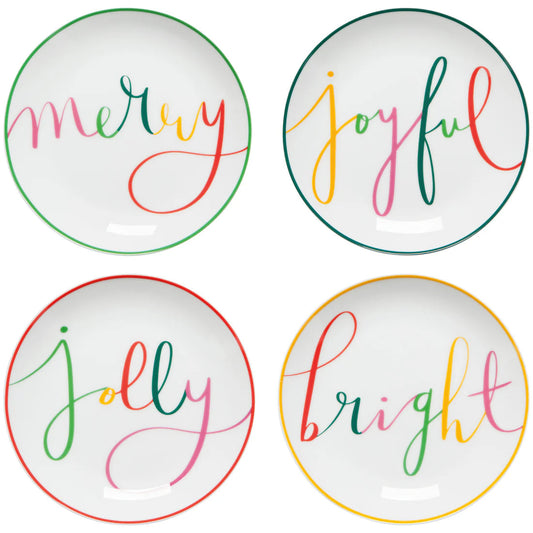 NOW Designs Appetizer Plates (Set of 4): Merry Everything