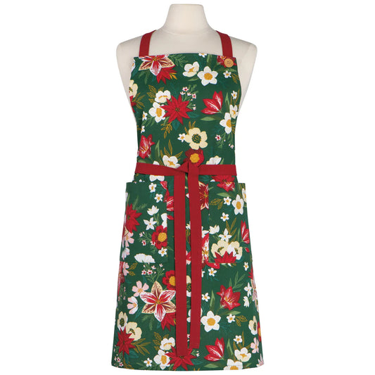 NOW Designs Apron: Amaryllis Christmas Spruce