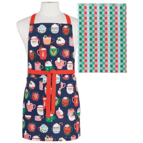 NOW Designs Apron & Dishtowel Set: Cozy Cups